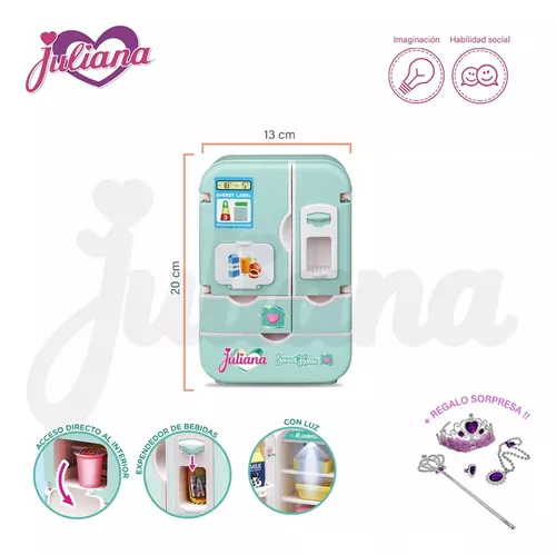 MI PRIMER HELADERA JULIANA CON LUZ Y ACCESORIOS (J26107)