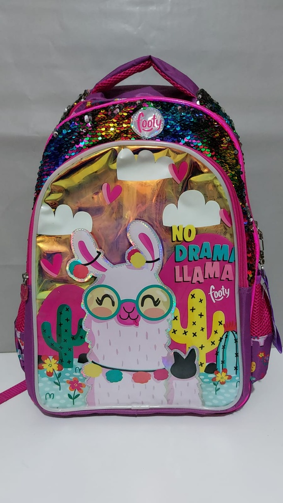 MOCHILA 18" FOOTY LLAMA CON LUZ (L147010)