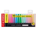 RESALTADOR STABILO BOSS ESTUCHE X 15 COLORES (S4513)