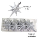 ADORNO NAVIDAD ESTRELLA 9cm. X4 COLORES (R32067)
