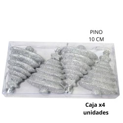ADORNO NAVIDAD PINO 10cm. X4 UNIDADES (R32070)