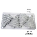 ADORNO NAVIDAD PINO 10cm. X4 UNIDADES (R32070)
