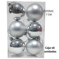 ESFERA NAVIDAD 7cm. X6 UNIDADES (R32075)