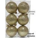 ESFERA NAVIDAD GLIT 7 cm. X6 UNIDADES (R32074)