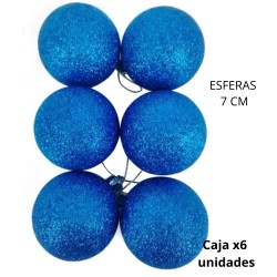 ESFERA NAVIDAD GLIT 7 cm. X6 UNIDADES (R32074)