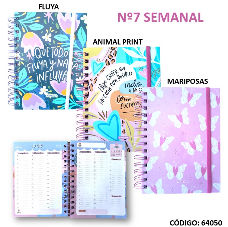 AGENDA 2026 PUNTO CERO N7 SEMANAL CON ESPIRAL (L64050)