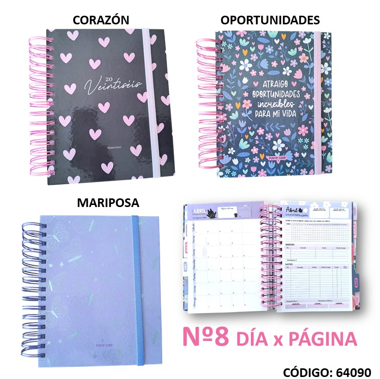 AGENDA 2026 PUNTO CERO N8 DIARIA CON ESPIRAL  (L64090)