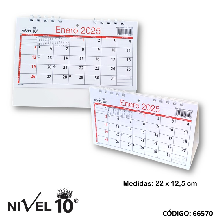 AGENDA 2026 MENSUAL 22X12 ESPIRALADA ESCRITORIO (L66570)