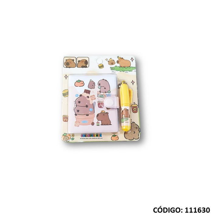LIBRETA  MINI CAPIBARA CON BOLIGRAFO (L111630)
