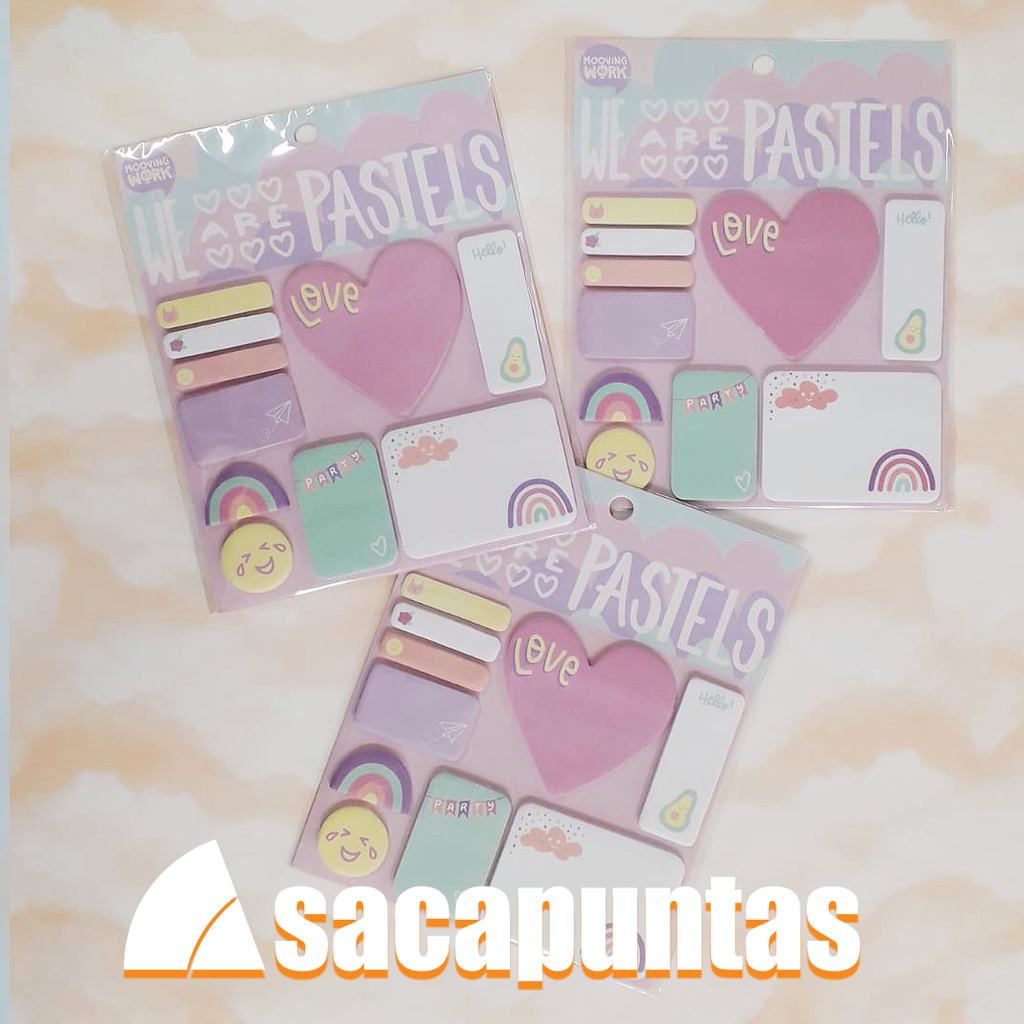 SET MOOVING NOTAS ADHESIVAS PASTEL (L20299)