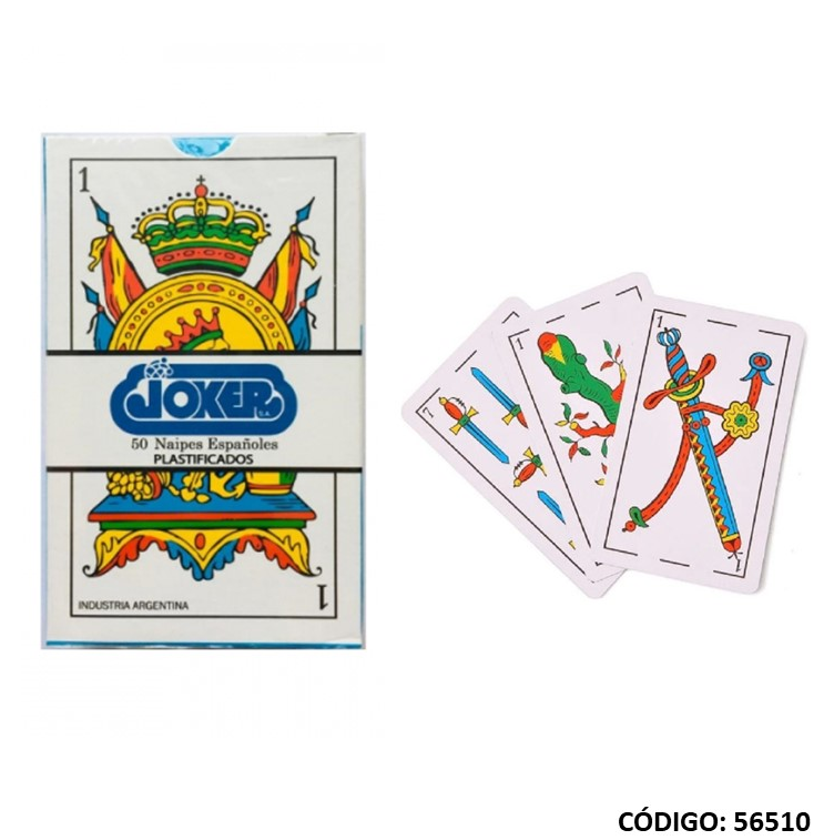 NAIPES PLASTIFICADO x50 JOKER (L56510)
