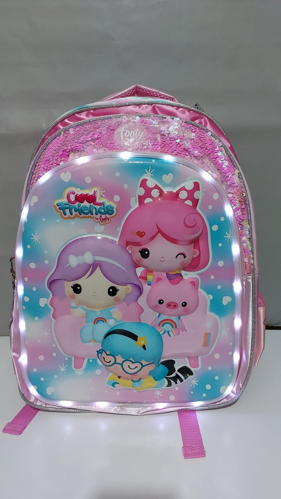 MOCHILA 18" FOOTY COOL FRIENDS  CON LUZ ESPALDA (L147190)
