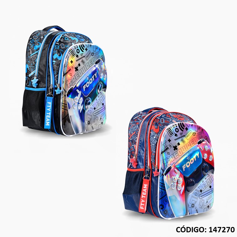 MOCHILA 18" FOOTY  PLAY 3D CON LUZ ESPALDA (L147270)