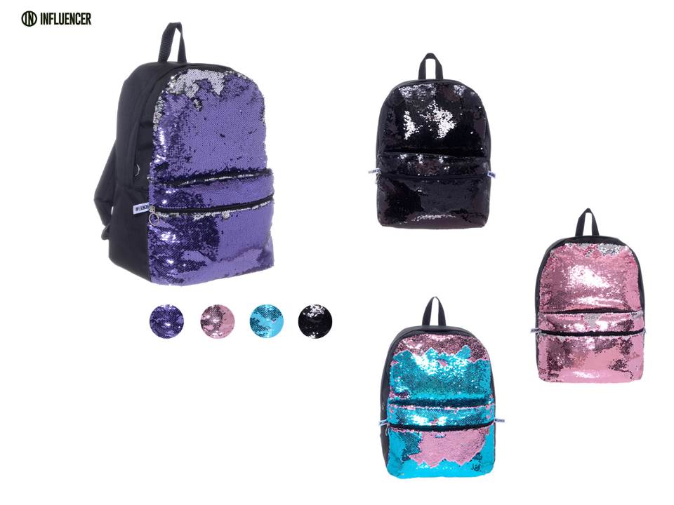 MOCHILA 17" INFLUENCER LENTEJUELAS ESPALDA (L242450)