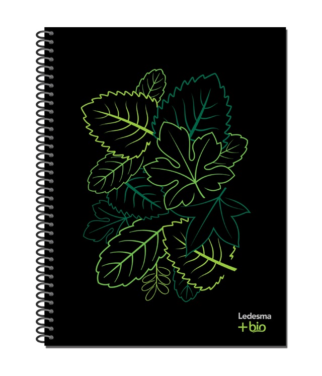 CUADERNO 16x21 ESPIRAL PP BIO RAYADO x120hj. (L4073)