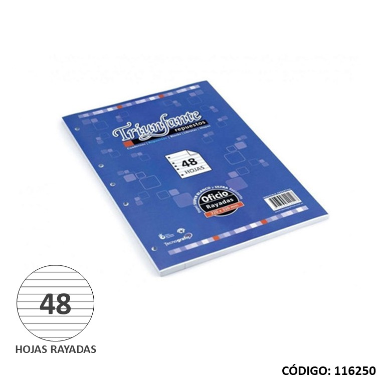 REPUESTO OFICIO TRIUNFANTE  N5 RAYADO x 48hj (L116250)