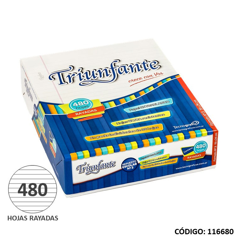 REPUESTO N3 TRIUNFANTE RAYADO x480hjs. (L116680)