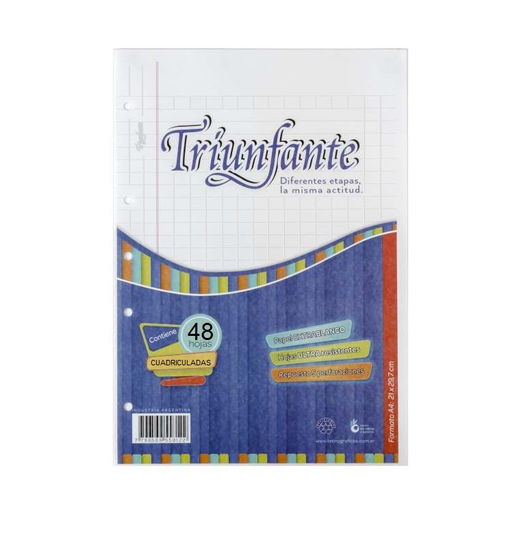 REPUESTO A4 TRIUNFANTE CUADRICULADO x 48hjs. (L116740)