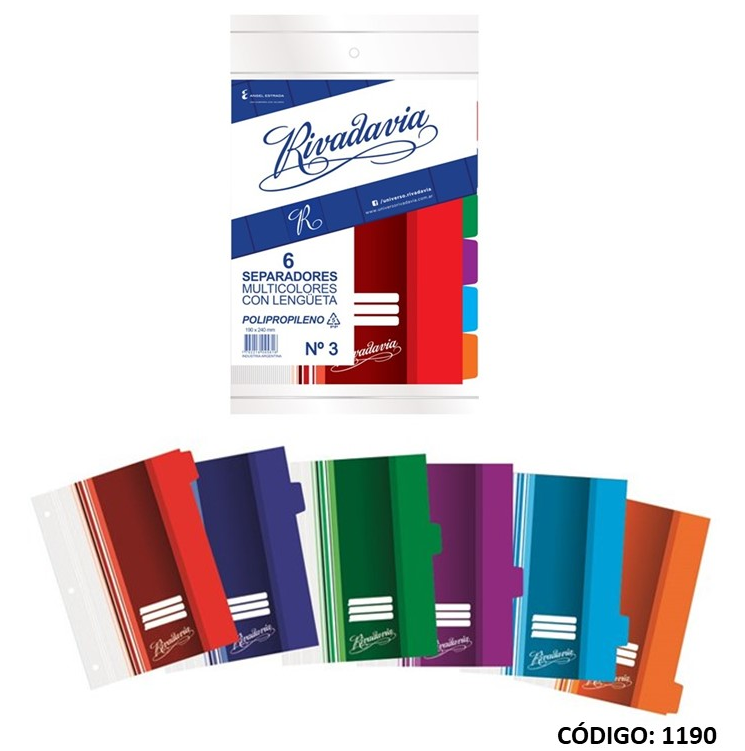 CARATULA N3 RIVADAVIA X6 UNIDADES  (L1190)