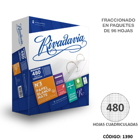 REPUESTO N3 RIVADAVIA CUADRICULADO x480hjs. (L1390)