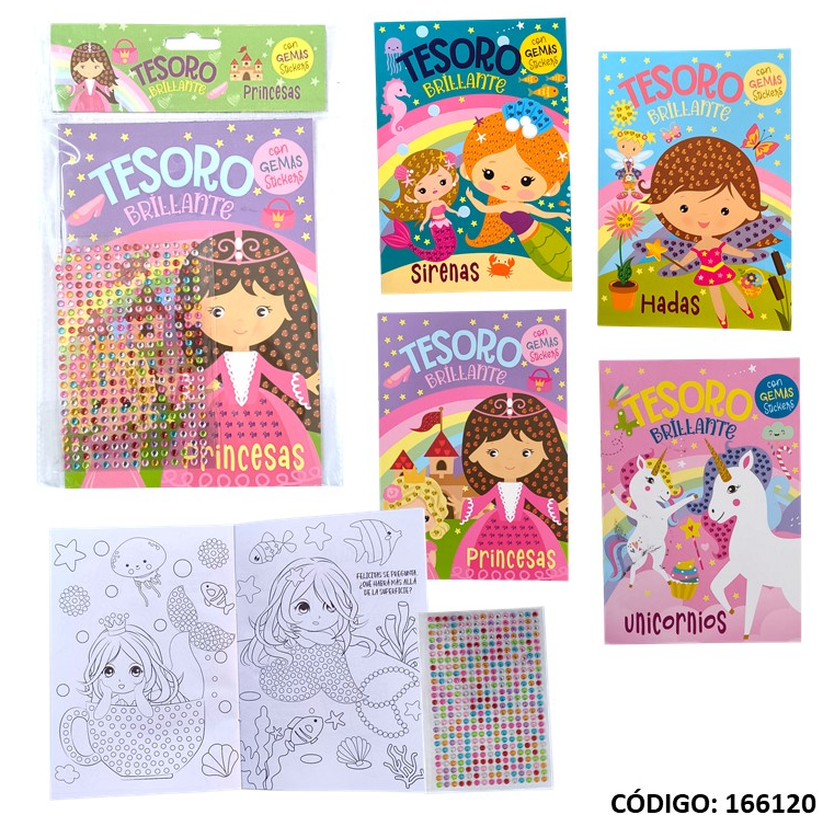 LIBRO PINTAR TESORO BRILLANTE GEMAS (L166120)