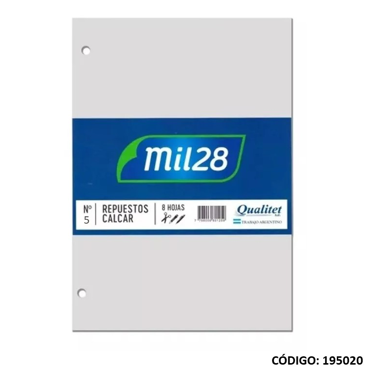 REPUESTO CALCAR MIL28 OFICIO  N5  x 8hj (L195020)