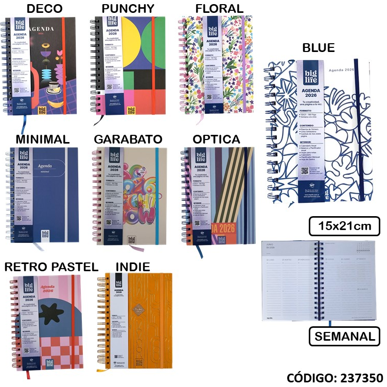 AGENDA 2026 BIG LIFE N8 SEMANAL 15X21 (L237350)
