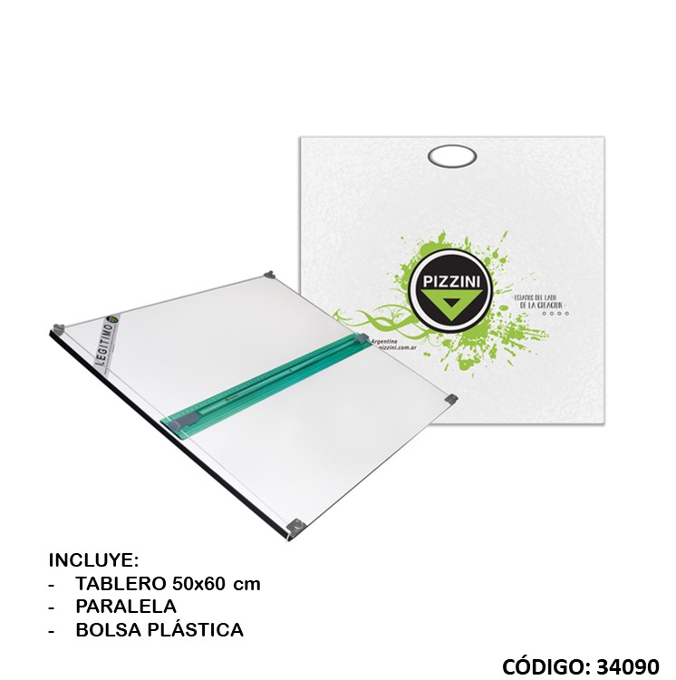 TABLERO PIZZINI 50X60cm. CON PARALELA Y BOLSA (L34090)