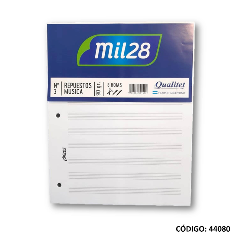 REPUESTO N3 DISEÑO MUSICA 8 HOJAS  (L44080)