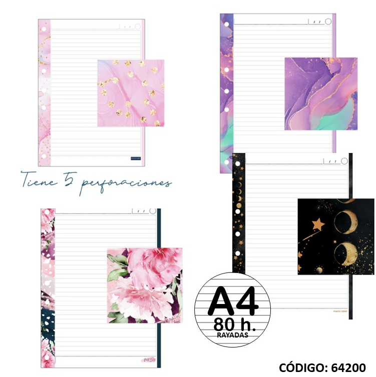 REPUESTO A4 PUNTO CERO FANTASIA RAYADO x 80hj. (L64200)