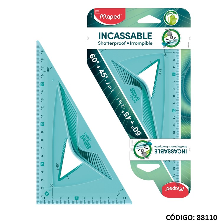 ESCUADRA MAPED IRROMPIBLE 21cm. 60° + 45° (L88110)