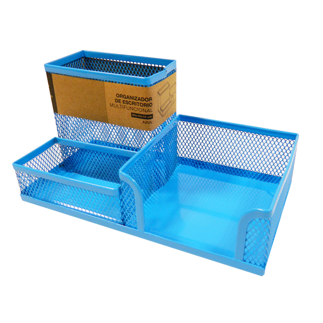 ORGANIZADOR DE ESCRITORIO TALBOT METAL AZUL (S2454)
