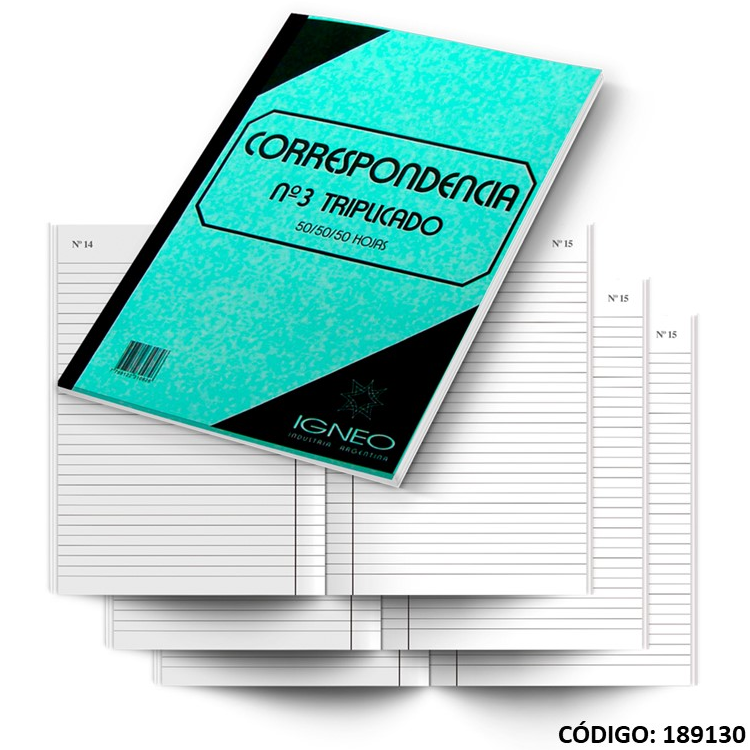 CUADERNO CORRESPONDENCIA TRIPLICADO N3 (L189130)