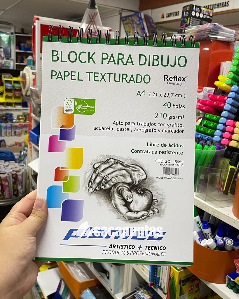 BLOCK PARA DIBUJO A4 210grs. x 40hjs. BLANCO TEXTURADO (L20347)