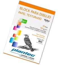 BLOCK PARA DIBUJO PLANTEC A4 350grs.x 20hjs. BLANCO TEXTURADO (L20278)