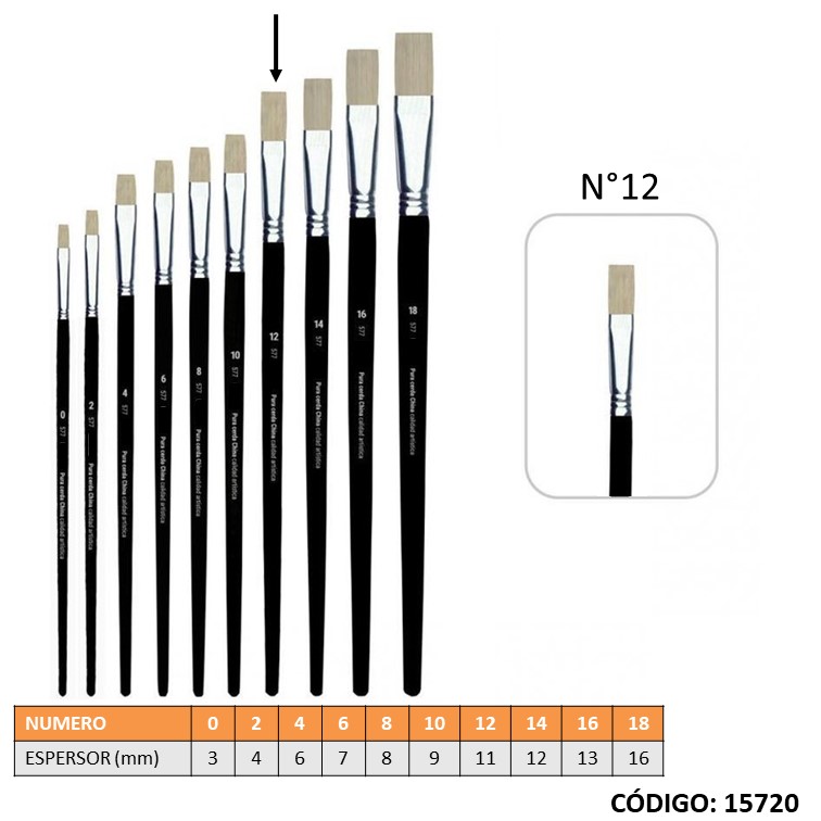 PINCELES CHATOS R 577 N° 12  (L15720)