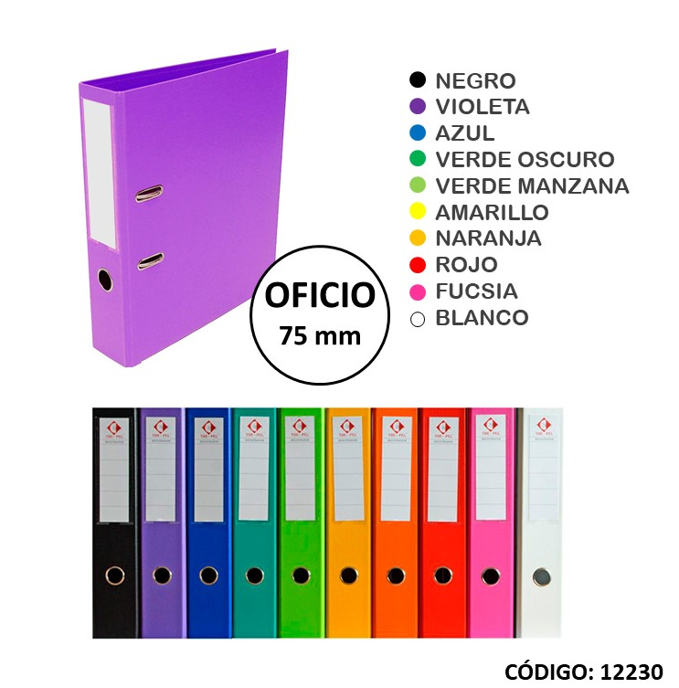 BIBLIORATO OFICIO 75 mm COLOR (L12230)
