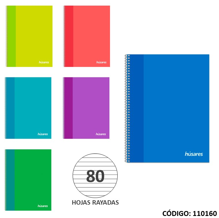 CUADERNO 16x21 HUSARES TRENDY RAYADO X120HJS. (L110160)