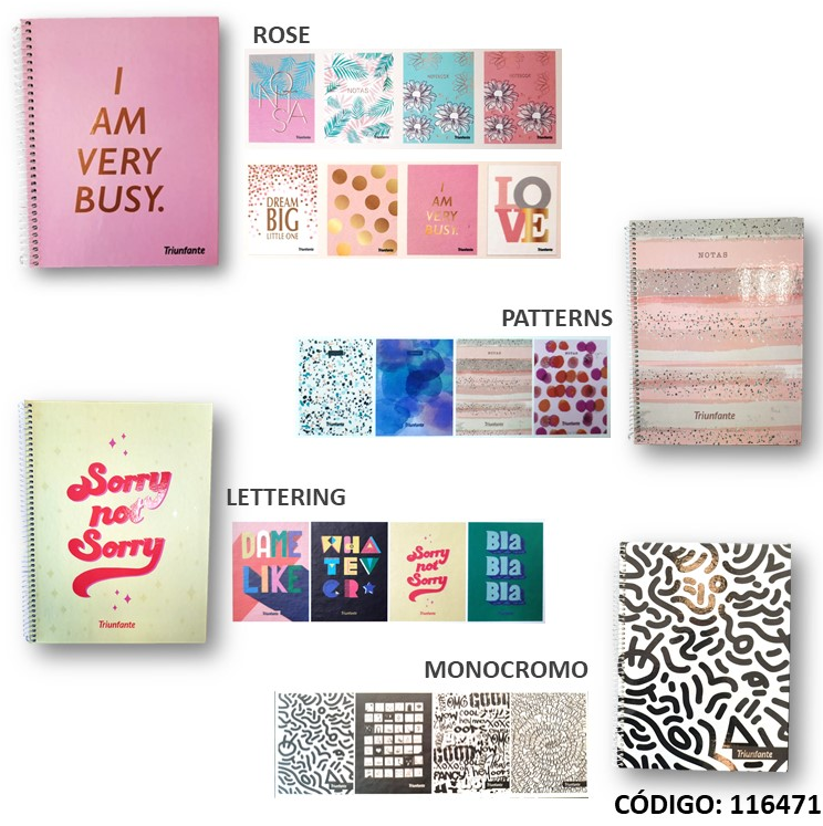 CUADERNO A4 TRIUNFANTE  TAPA DURA RAYADO x 80hjs. (L116471)