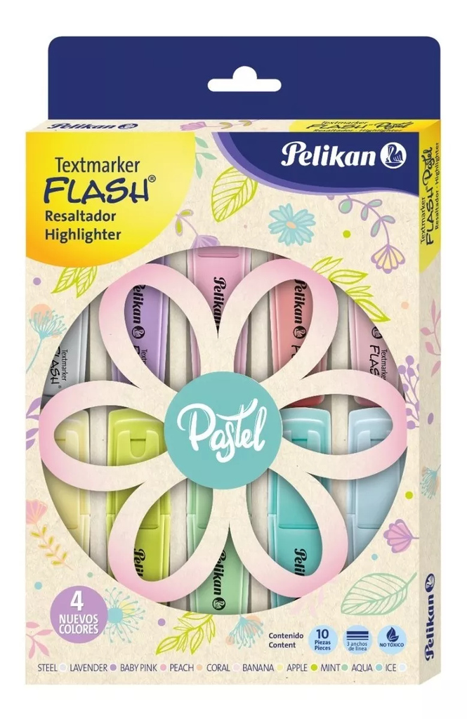 RESALTADOR PELIKAN FLASH PASTEL X10U (L29443)