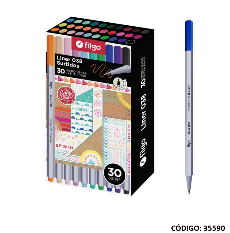 FIBRA FILGO ULTRA FINA 0.38  X30 COLORES (L35590)