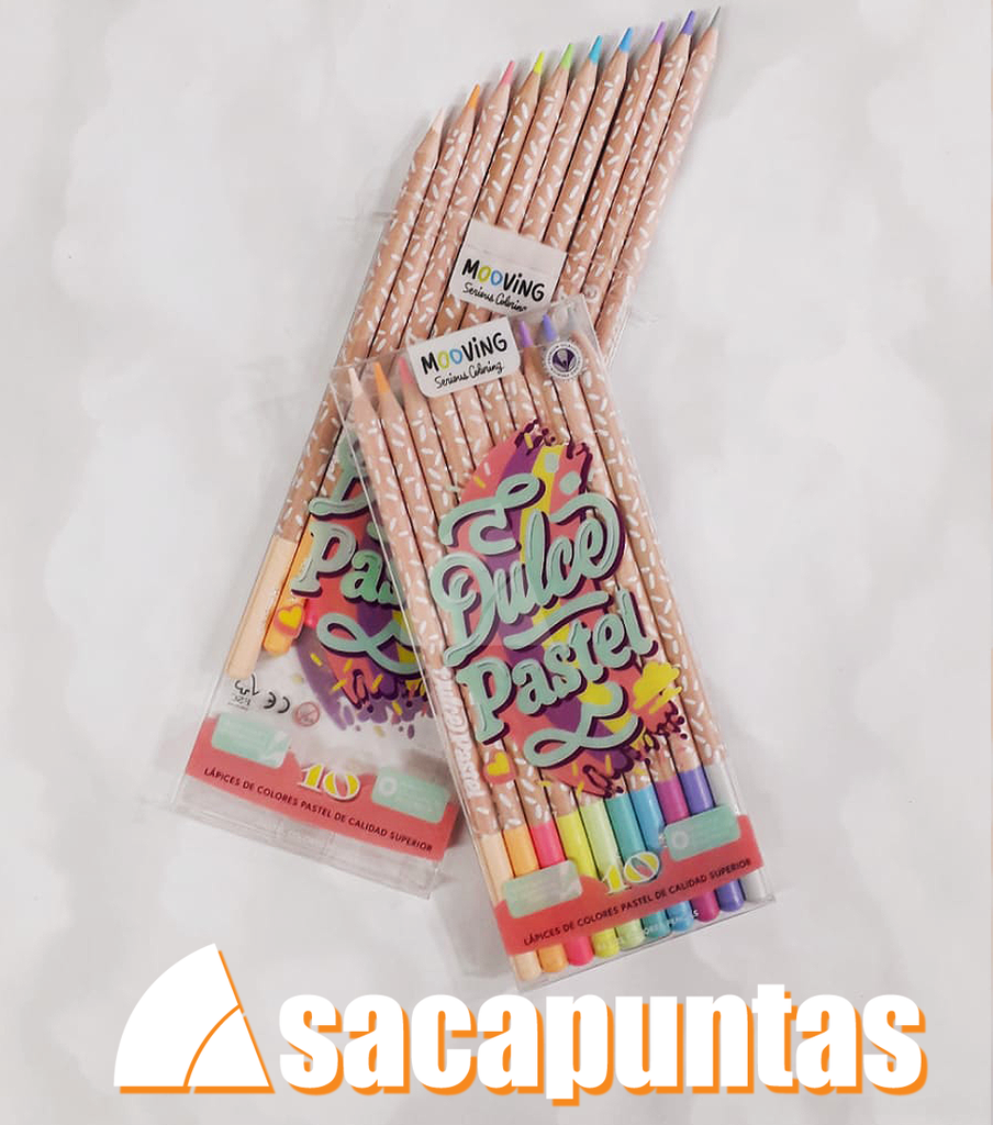 LAPICES DE COLOR MOOVING PASTELES COLORING x 10  (L19391)
