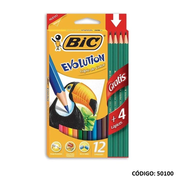 LAPIZ/COLOR BIC EVOLUTION x12 LARGOS (L50100)