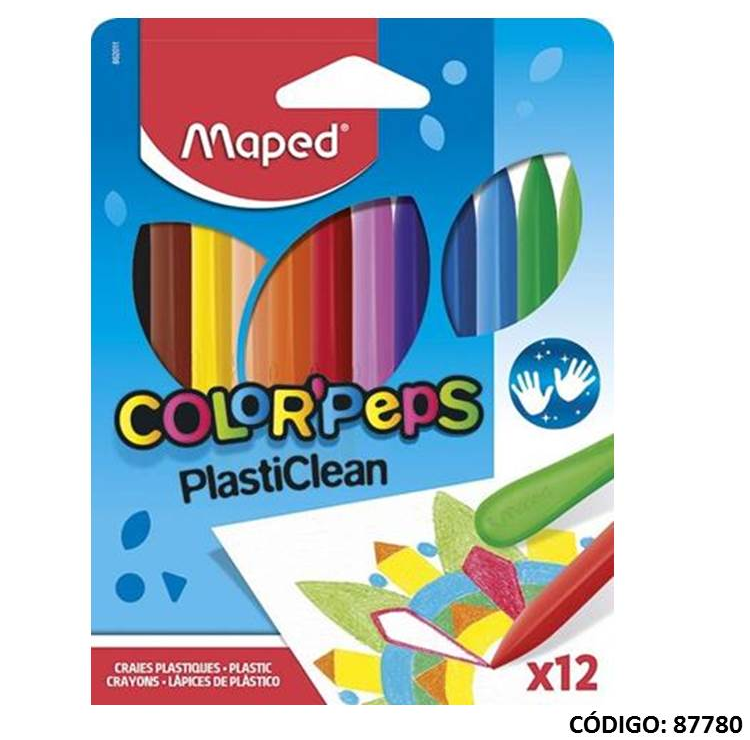 LAPIZ/PASTA PLASTICLEAN MAPED x12. COLORES (L87780)