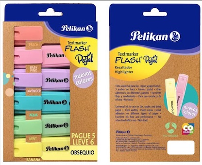 RESALTADOR PELIKAN FLASH PASTELx6 COLORES (L29441)