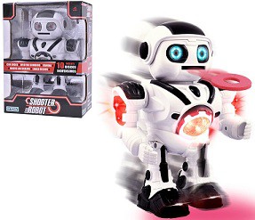 ROBOTS JUEGUETE CON MOVIMIENTO Y SONIDO LANZA DISCO DITOYS (J21076)