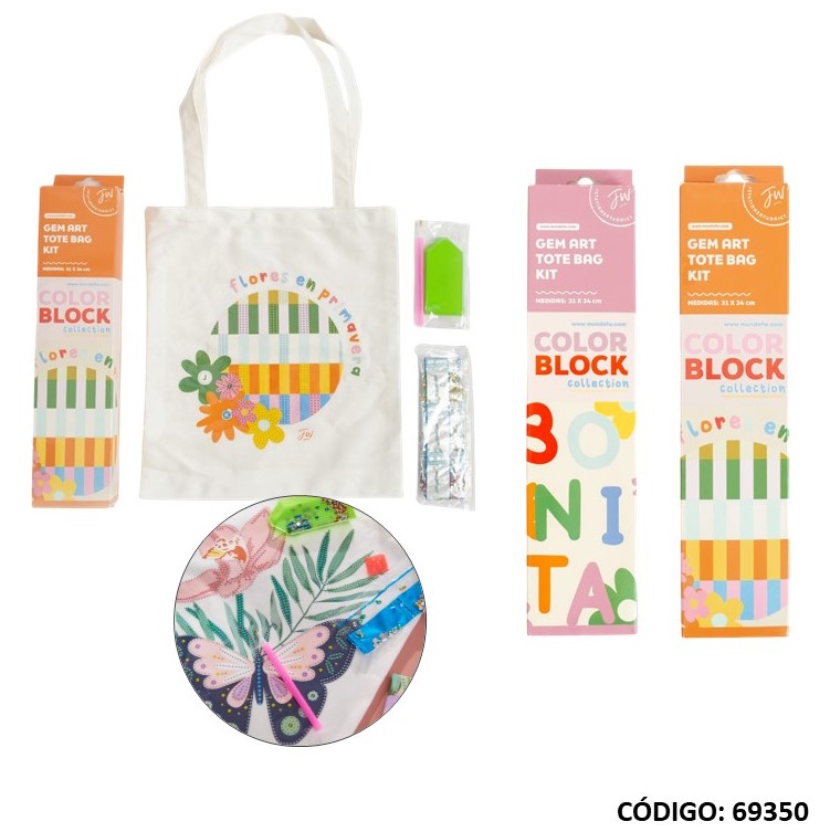 BOLSO TOTE F.W. GEM ART TELA  (L69350)