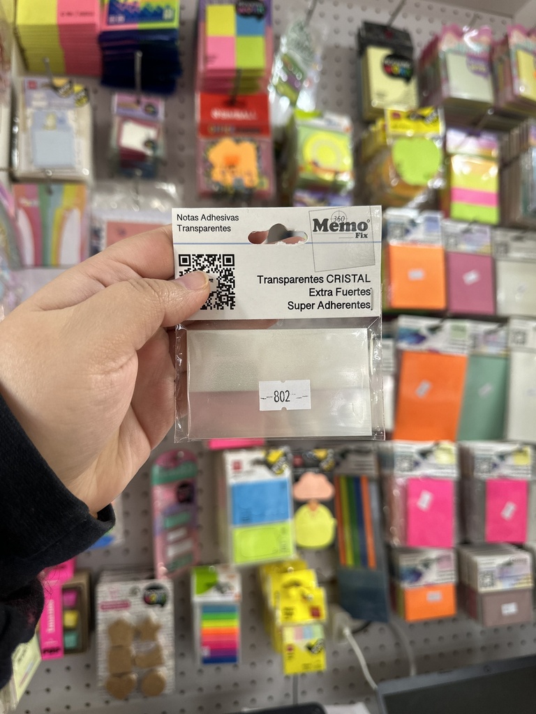 MEMO FIX TRANSPARENTE 75X45 (M802)