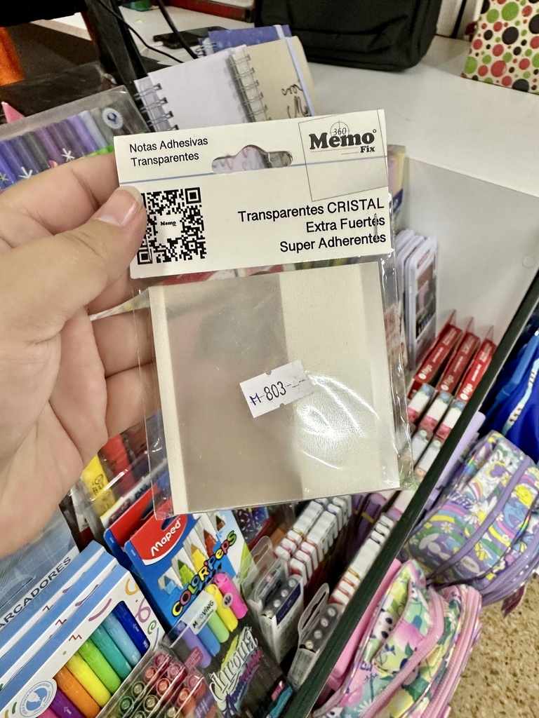 MEMO FIX TRANSPARENTE CRISTAL 75X75 (M803M)