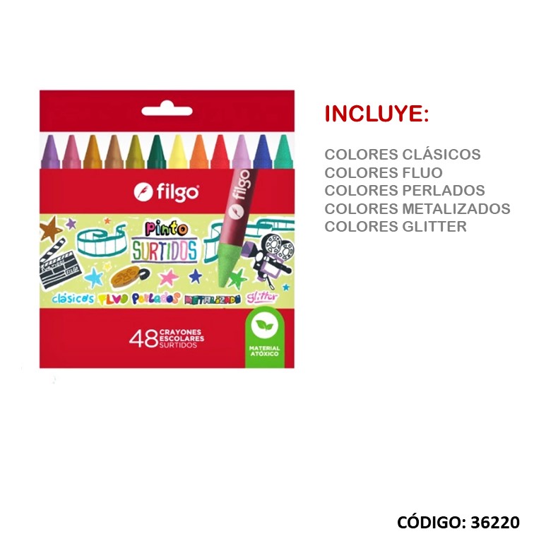 LAPIZ PASTA FILGO X48 COLORES (L36220)